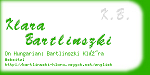 klara bartlinszki business card